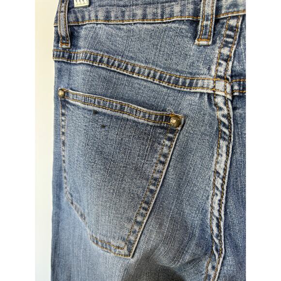 Baby Phat Y2K Cuffed Medium Wash Jeans 2000s McBling Jersey Shore EUC Womens 3 - Picture 8 of 12